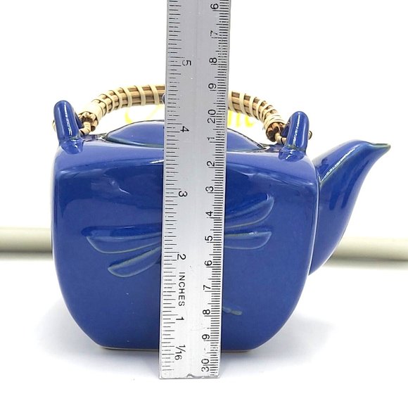 Adeline Fine Porcelain Tea Set-Dragonfly Motif-Cobalt Blue - Picture 8 of 14